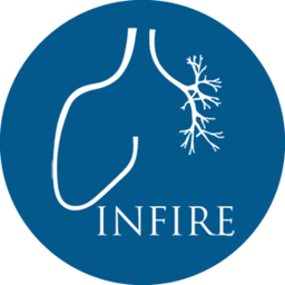 Logo de Instituto de Desarrollo e Innovación en Fisiología Respiratoria color blanco con fondo azul